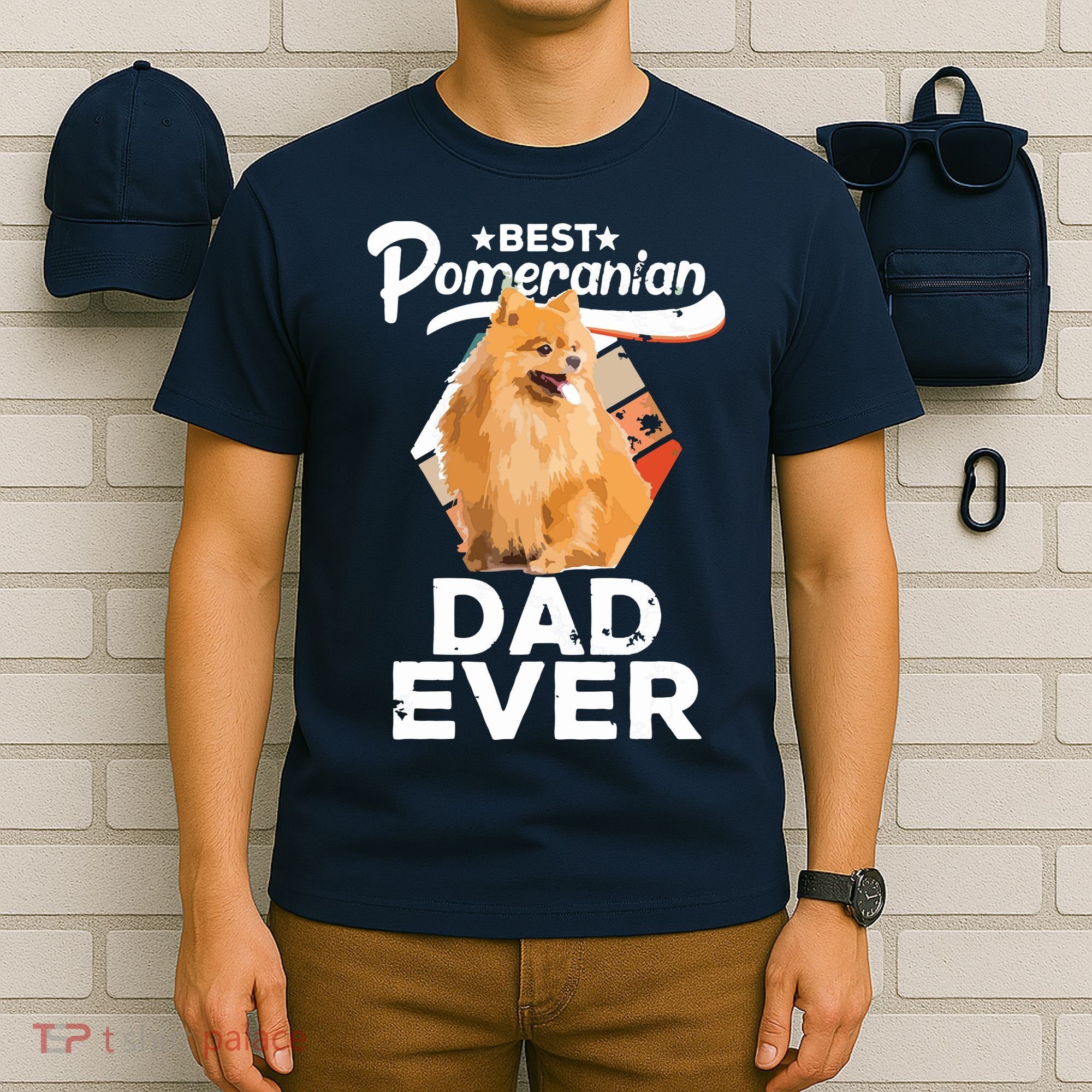 Pomeranian Gifts For Men Best Pomeranian Dad Ever T-Shirt