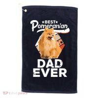 Pomeranian Gifts For Men Best Pomeranian Dad Ever Golf Towel thumb 0