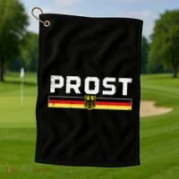 Prost German Flag Crest Eagle Bavarian Oktoberfest Golf Towel thumb 1