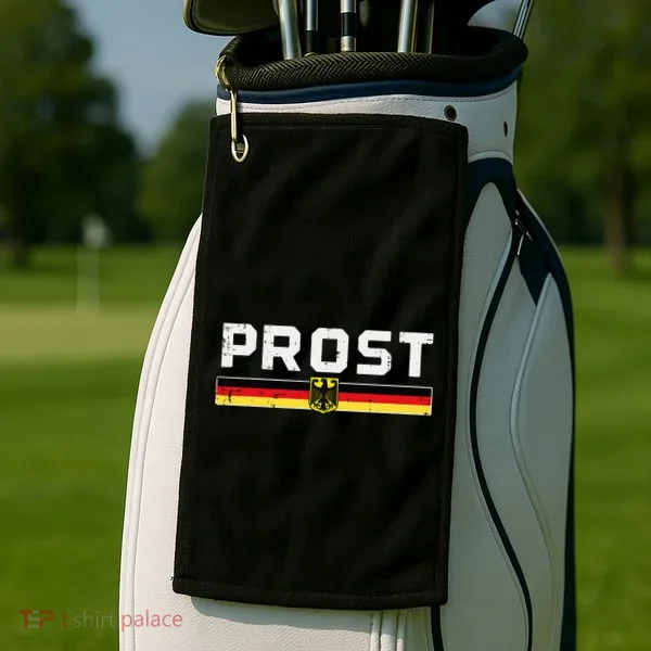 Prost German Flag Crest Eagle Bavarian Oktoberfest Golf Towel