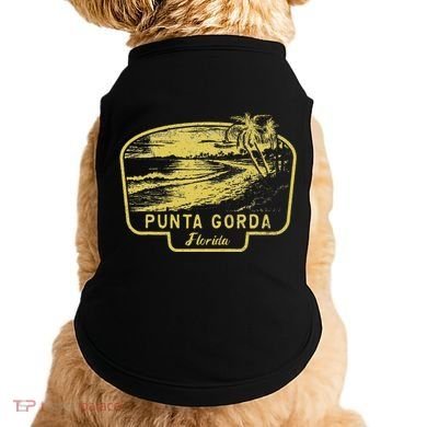 Punta Gorda Florida Beach Surf Vintage Blue Doggie Tank