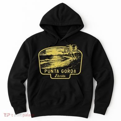 Punta Gorda Florida Beach Surf Vintage Blue Hoodie