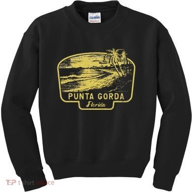 Punta Gorda Florida Beach Surf Vintage Blue Kids Sweatshirt