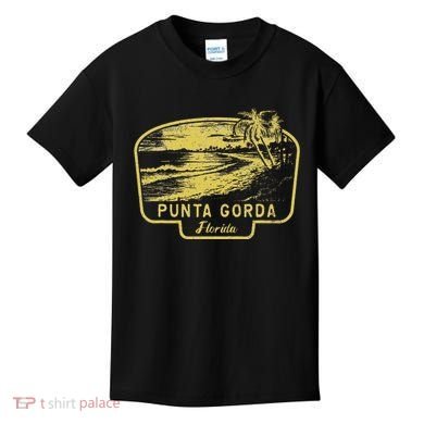 Punta Gorda Florida Beach Surf Vintage Blue Kids T-Shirt