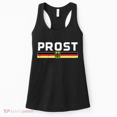 Prost German Flag Crest Eagle Bavarian Oktoberfest Women's Tank Top