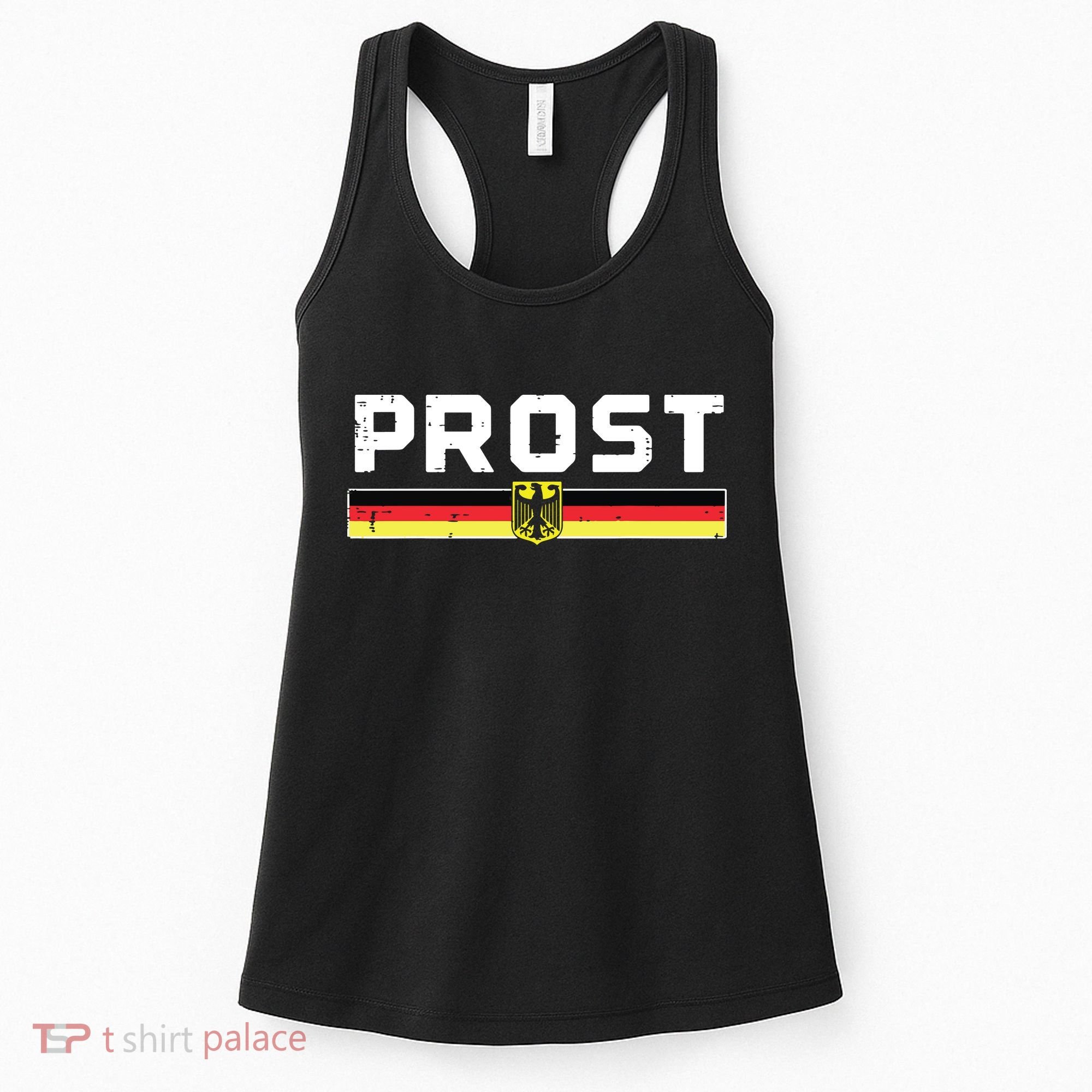 Prost German Flag Crest Eagle Bavarian Oktoberfest Women's Tank Top