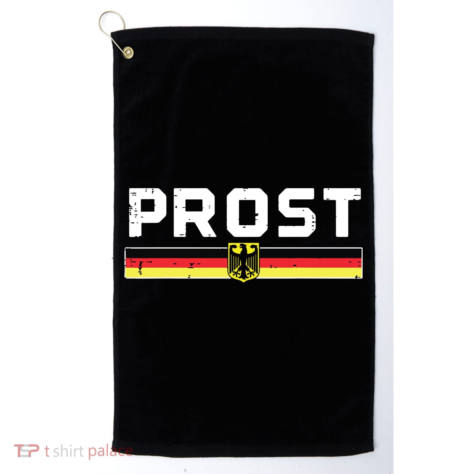 Prost German Flag Crest Eagle Bavarian Oktoberfest Golf Towel