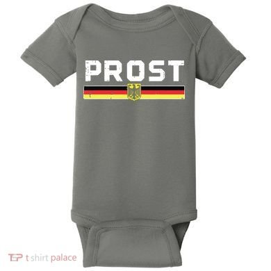 Prost German Flag Crest Eagle Bavarian Oktoberfest Baby Bodysuit