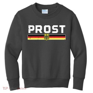 Prost German Flag Crest Eagle Bavarian Oktoberfest Kids Sweatshirt