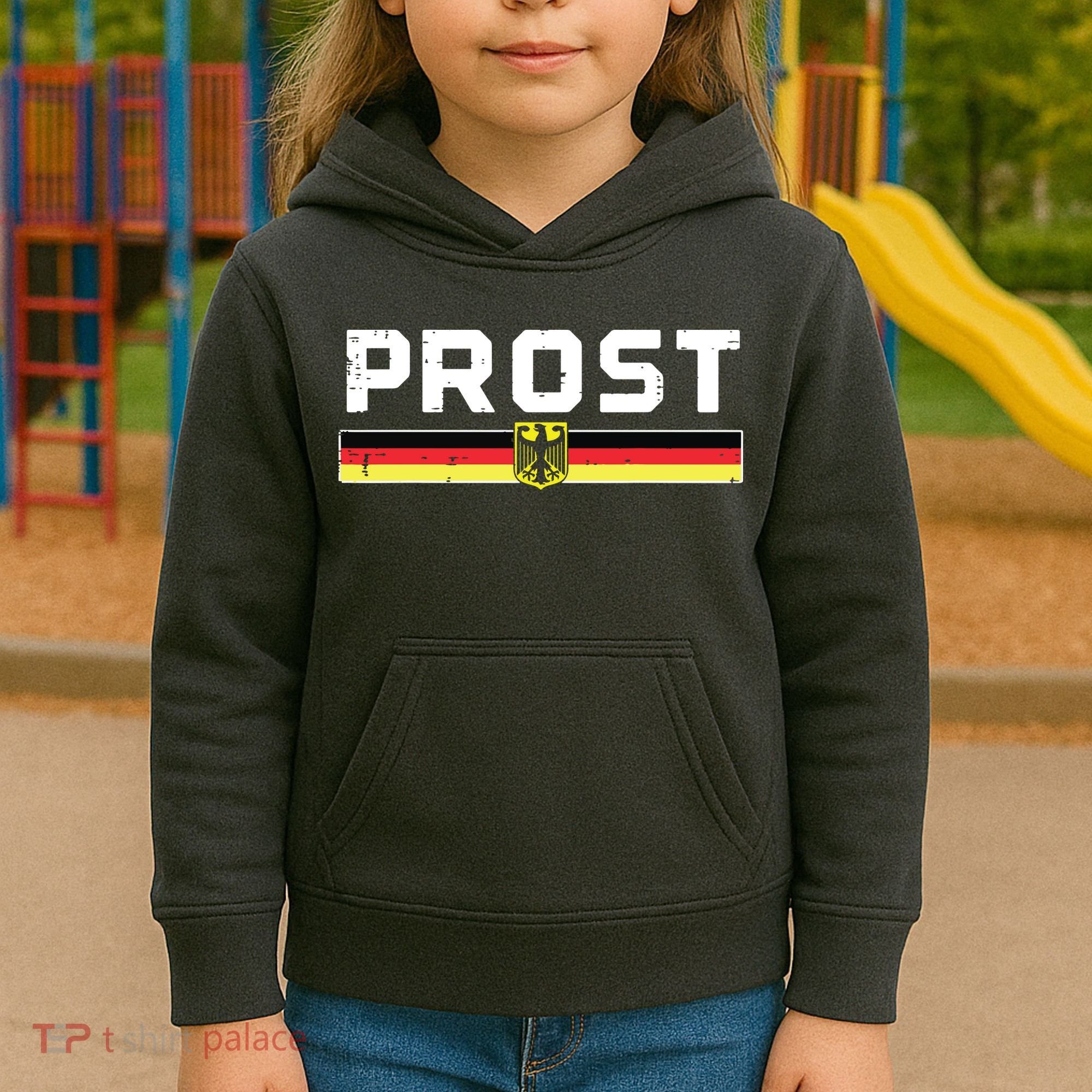 Prost German Flag Crest Eagle Bavarian Oktoberfest Kids Hoodie