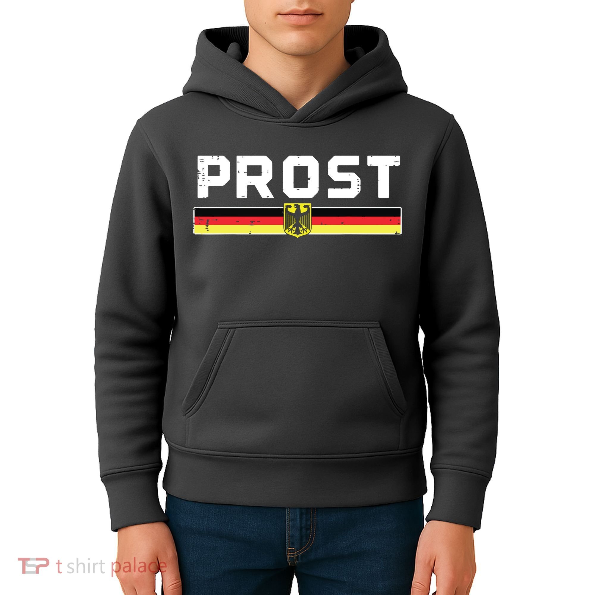 Prost German Flag Crest Eagle Bavarian Oktoberfest Kids Hoodie