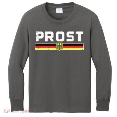 Prost German Flag Crest Eagle Bavarian Oktoberfest Kids Long Sleeve Shirt