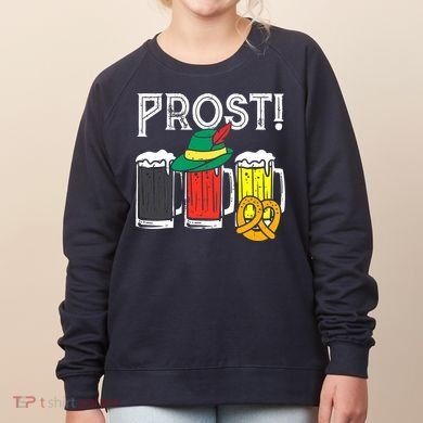 Prost German Flag Colors Hat Bavarian Oktoberfest Women's Sweatshirt