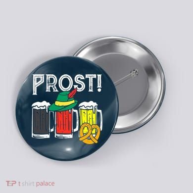 Prost German Flag Colors Hat Bavarian Oktoberfest Button