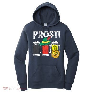 Prost German Flag Colors Hat Bavarian Oktoberfest Women's Hoodie