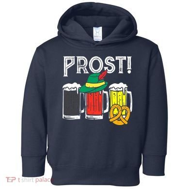 Prost German Flag Colors Hat Bavarian Oktoberfest Toddler Hoodie