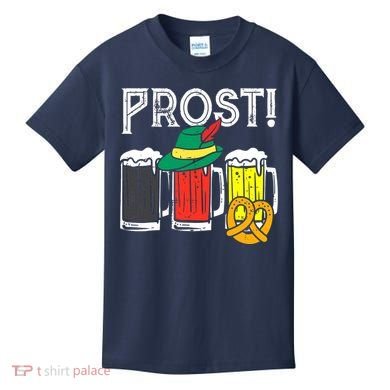 Prost German Flag Colors Hat Bavarian Oktoberfest Kids T-Shirt