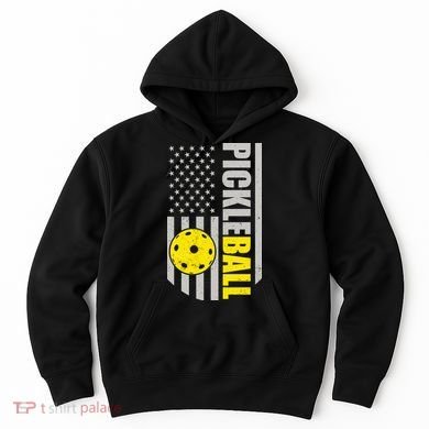 Pickleball Gift_American Flag Pickleball Paddle Hoodie