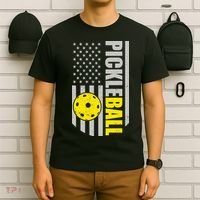 Pickleball Gift_American Flag Pickleball Paddle T-Shirt thumb 6