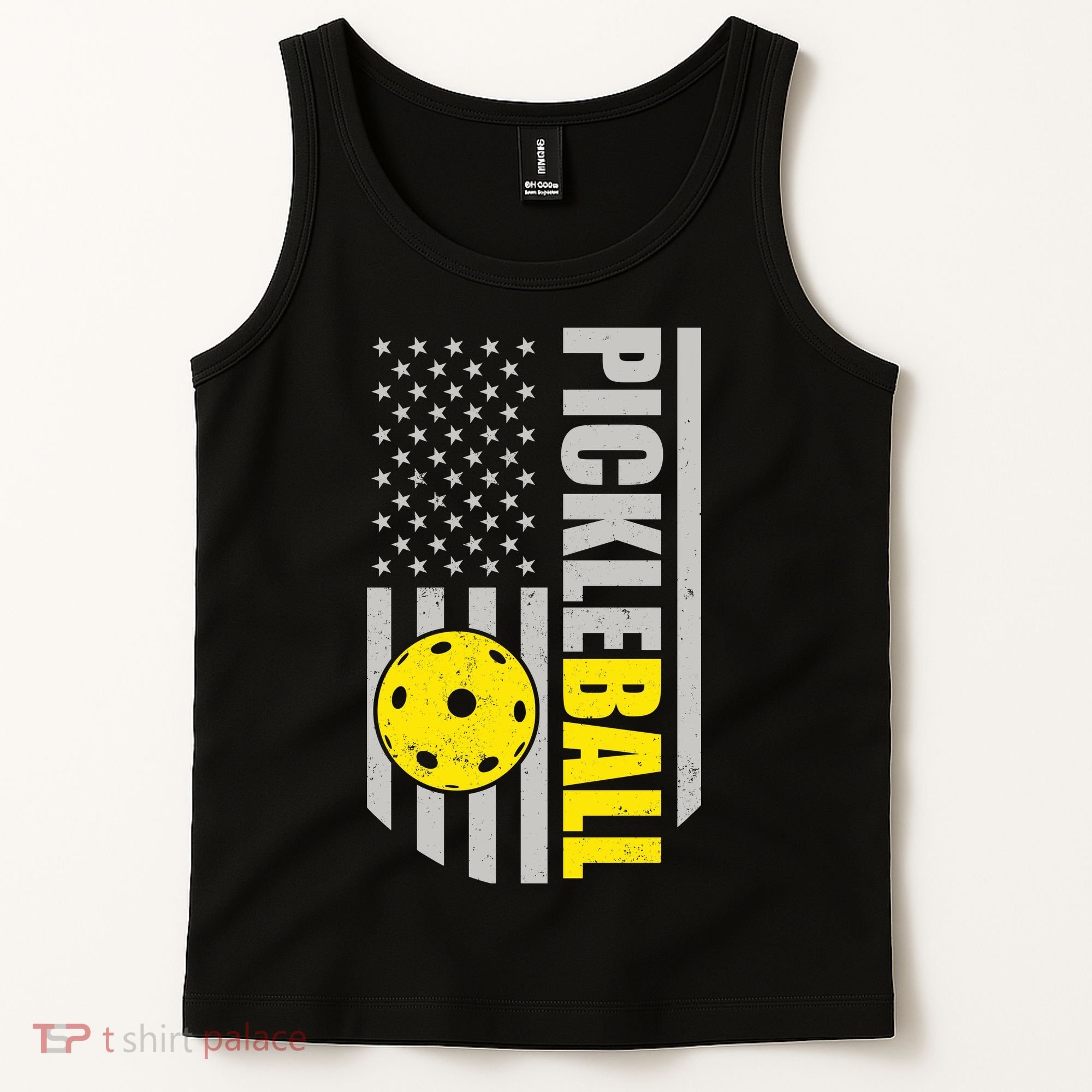 Pickleball Gift_American Flag Pickleball Paddle Tank Top