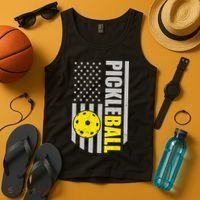 Pickleball Gift_American Flag Pickleball Paddle Tank Top thumb 4