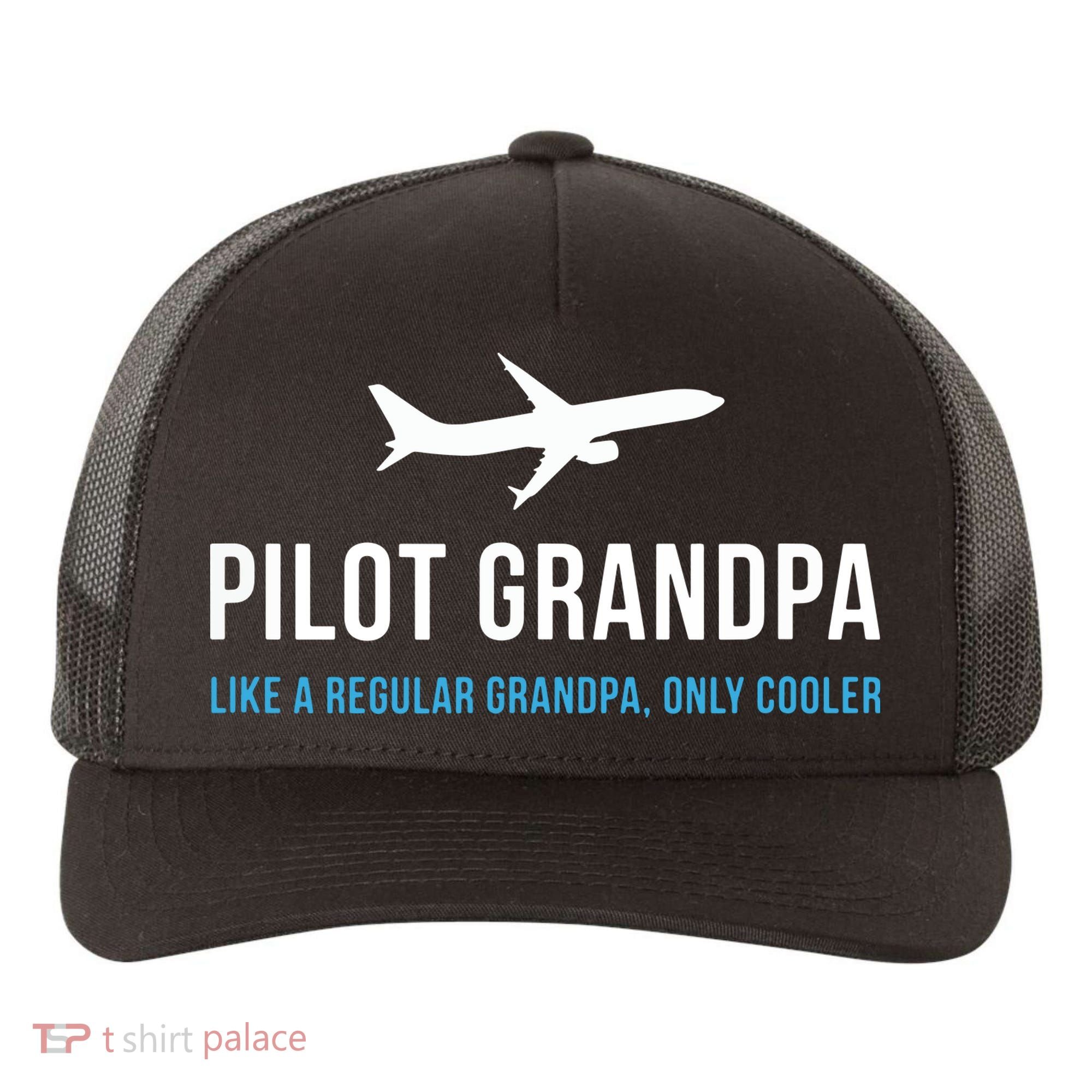 Pilot Grandpa Funny Cute Airplane Aviation Gift Yupoong Adult 5-Panel Trucker Hat