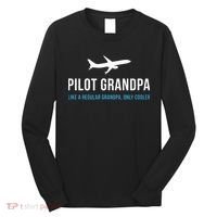 Pilot Grandpa Funny Cute Airplane Aviation Gift Long Sleeve Shirt thumb 0