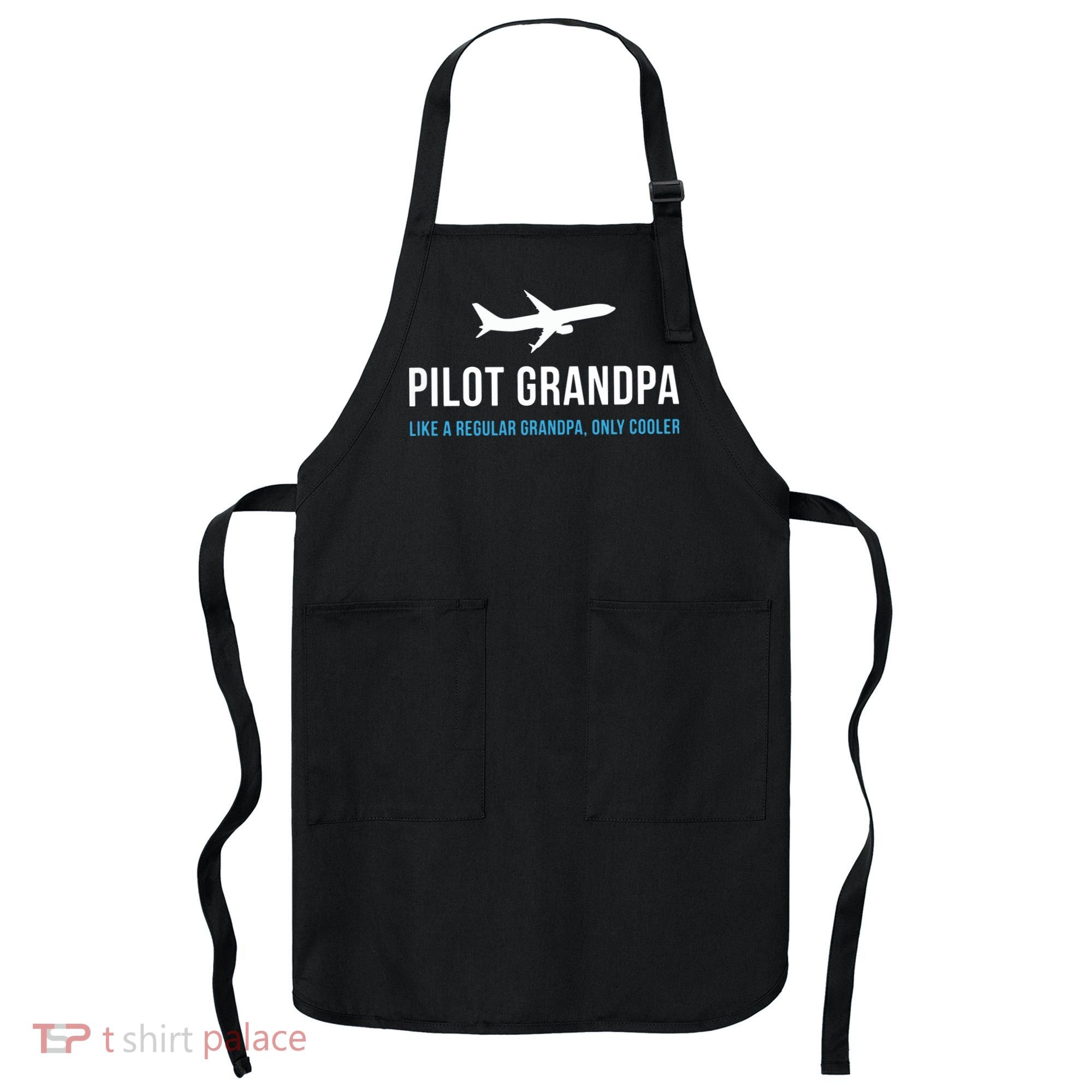 Pilot Grandpa Funny Cute Airplane Aviation Gift Apron