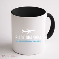 Pilot Grandpa Funny Cute Airplane Aviation Gift Coffee Mug thumb 1