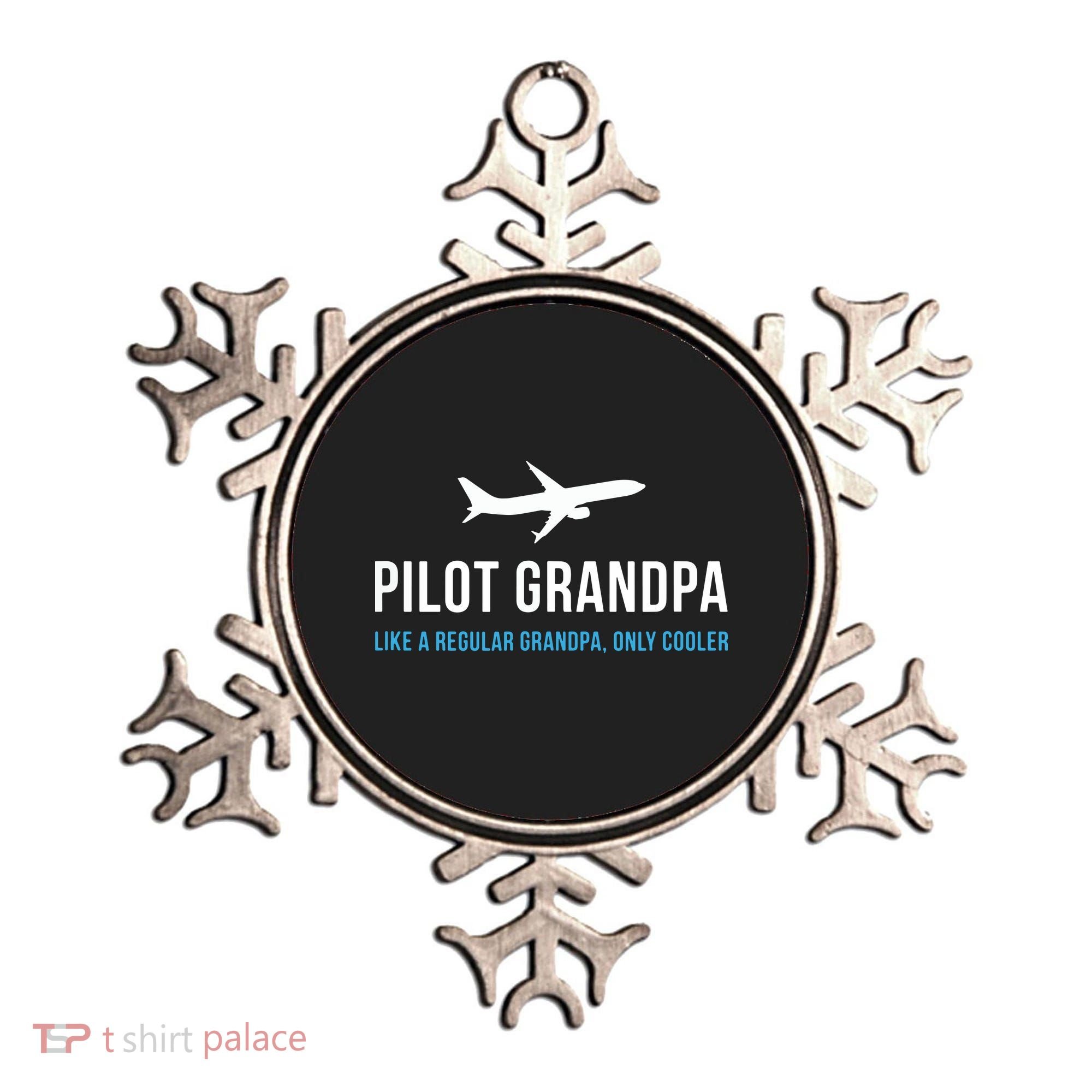 Pilot Grandpa Funny Cute Airplane Aviation Gift Ornament