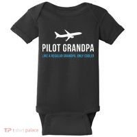 Pilot Grandpa Funny Cute Airplane Aviation Gift Baby Bodysuit thumb 0