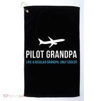 Pilot Grandpa Funny Cute Airplane Aviation Gift Golf Towel thumb 0