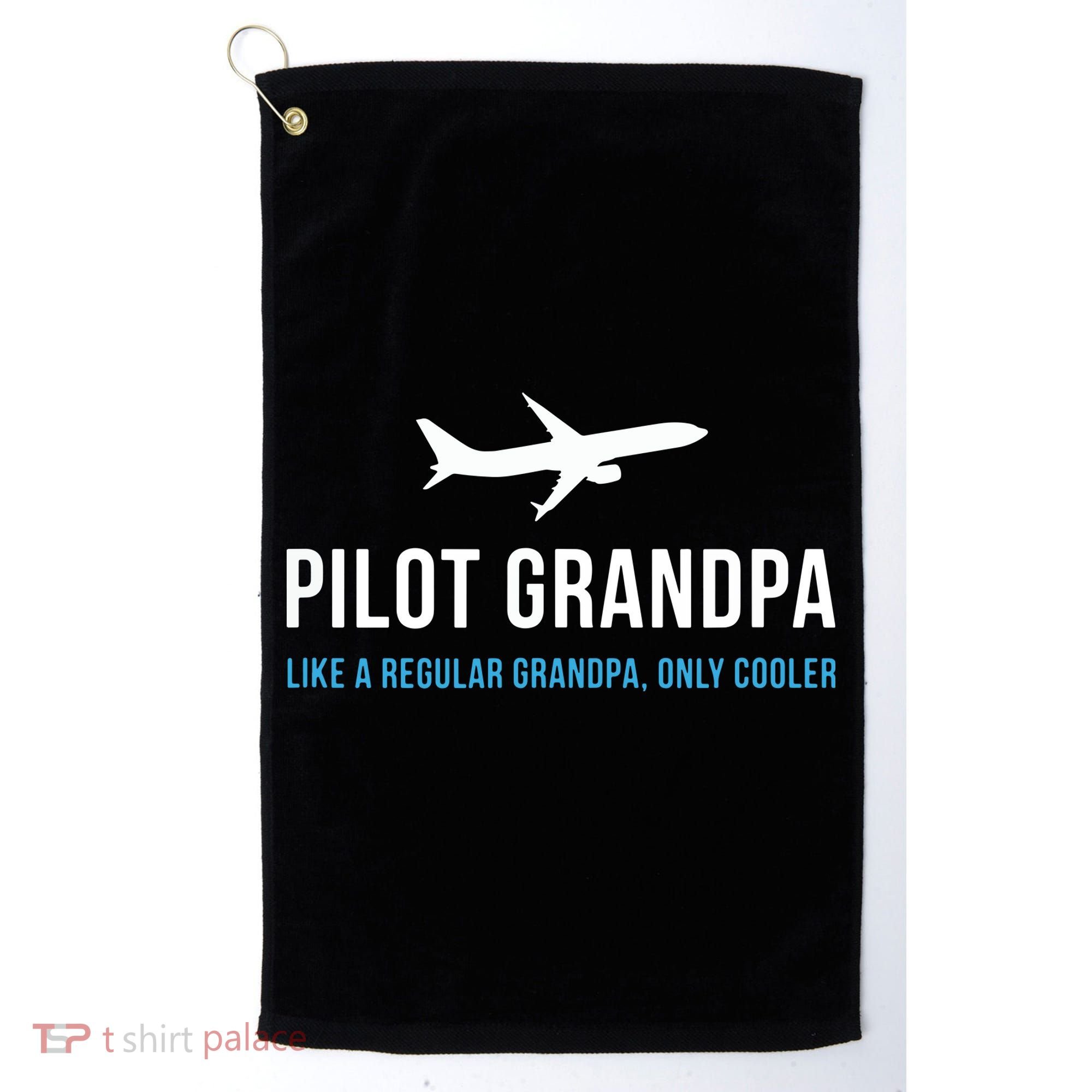 Pilot Grandpa Funny Cute Airplane Aviation Gift Golf Towel