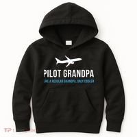 Pilot Grandpa Funny Cute Airplane Aviation Gift Kids Hoodie thumb 0