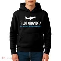 Pilot Grandpa Funny Cute Airplane Aviation Gift Kids Hoodie thumb 4