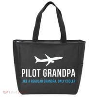Pilot Grandpa Funny Cute Airplane Aviation Gift Tote Bag thumb 0