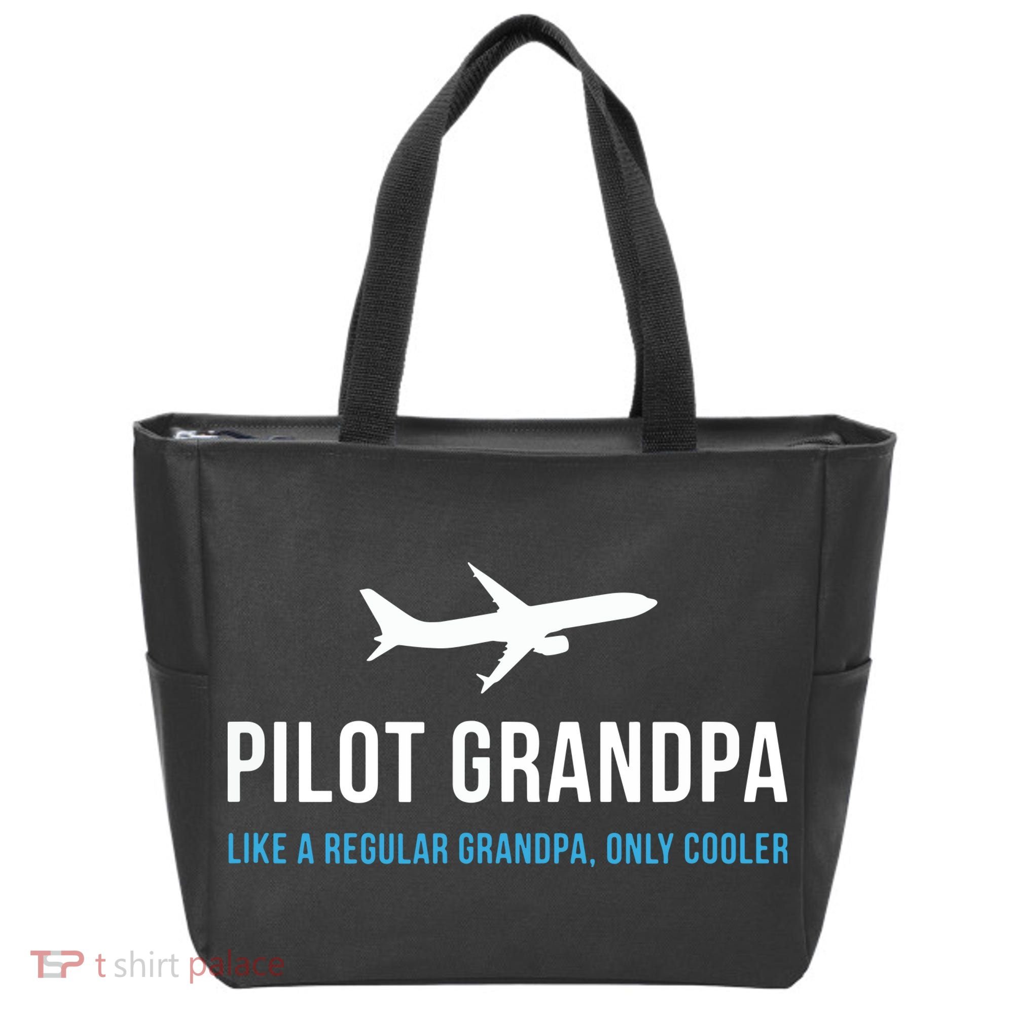 Pilot Grandpa Funny Cute Airplane Aviation Gift Tote Bag