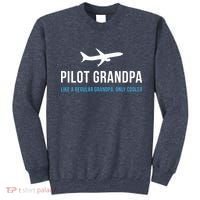 Pilot Grandpa Funny Cute Airplane Aviation Gift Sweatshirt thumb 0