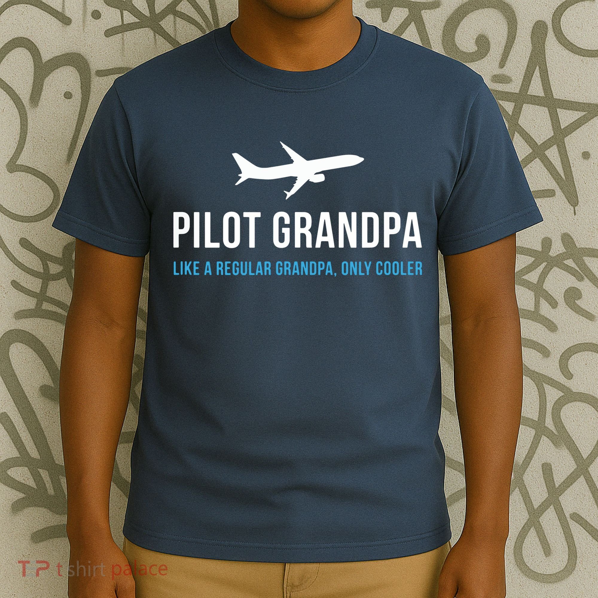 Pilot Grandpa Funny Cute Airplane Aviation Gift T-Shirt
