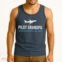 Pilot Grandpa Funny Cute Airplane Aviation Gift Tank Top thumb 3