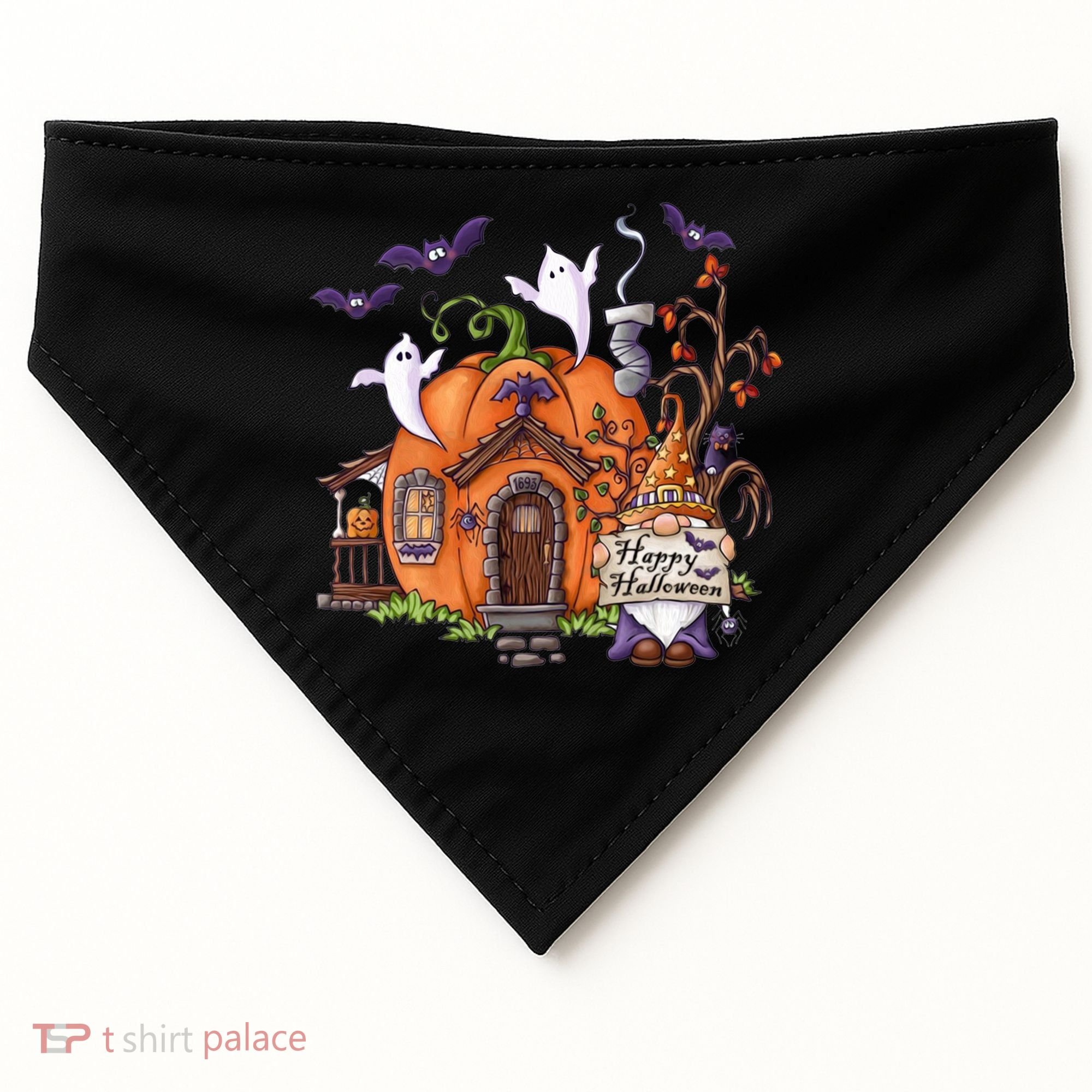 Pumpkin Gnomes Fall Autumn Cute Halloween Thanksgiving Tee Gift USA-Made Doggie Bandana
