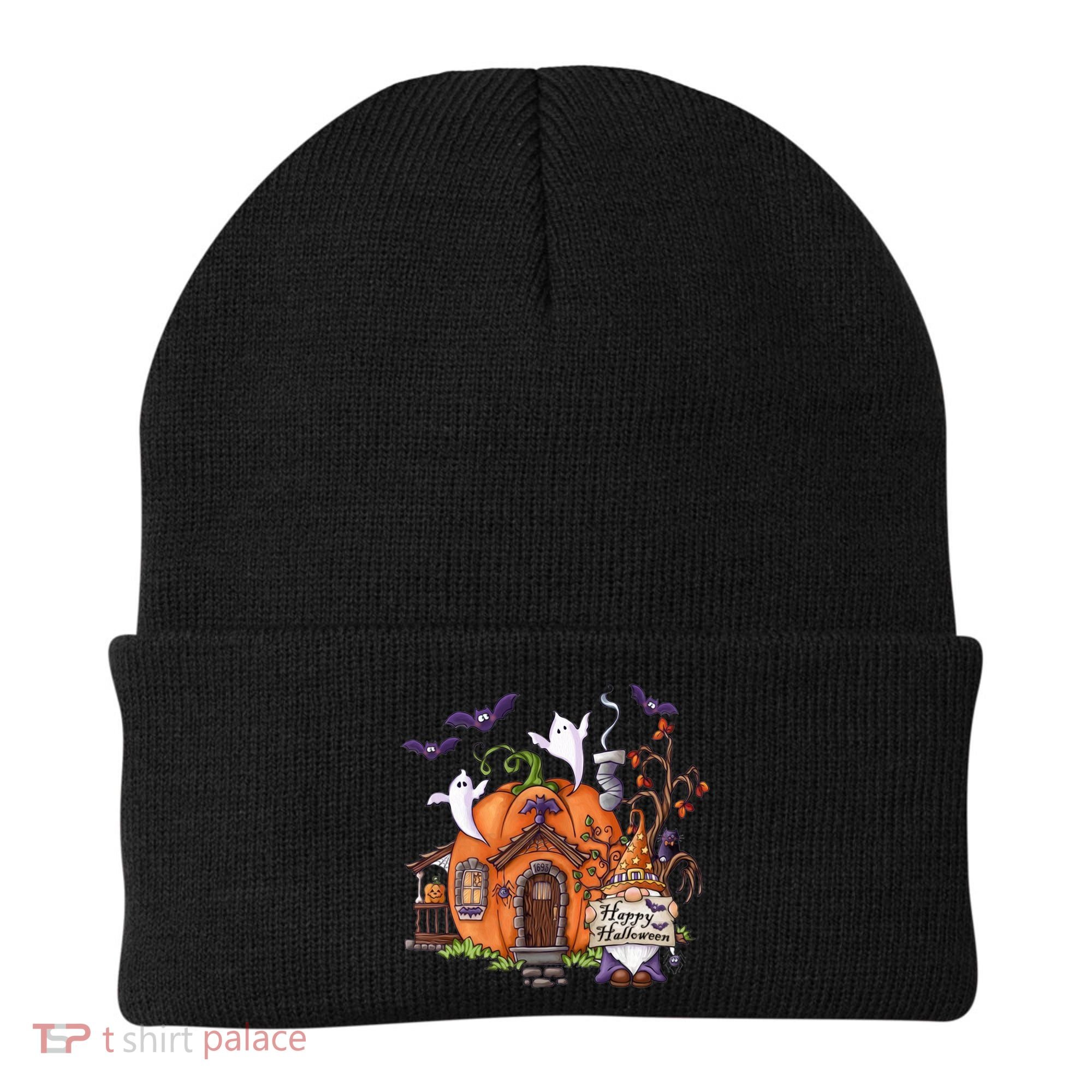 Pumpkin Gnomes Fall Autumn Cute Halloween Thanksgiving Tee Gift Beanie