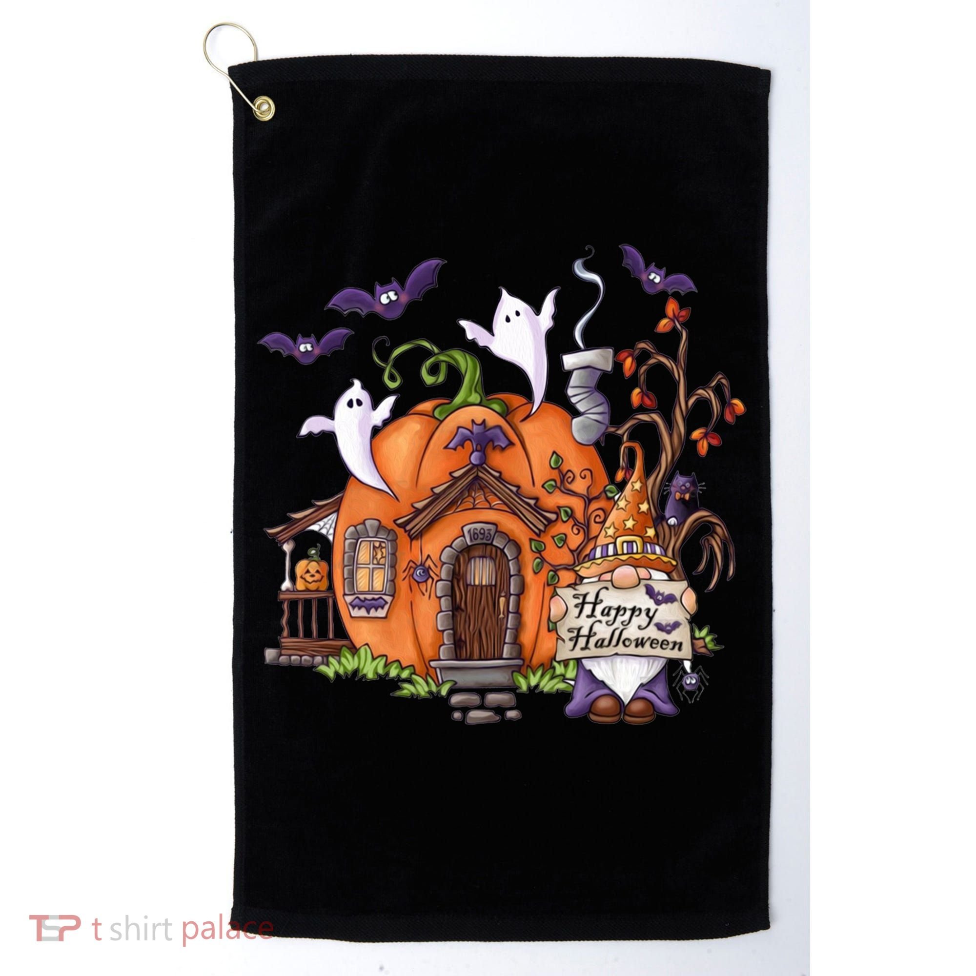 Pumpkin Gnomes Fall Autumn Cute Halloween Thanksgiving Tee Gift Golf Towel