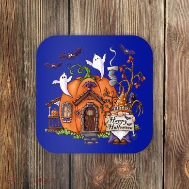 Pumpkin Gnomes Fall Autumn Cute Halloween Thanksgiving Tee Gift Coaster