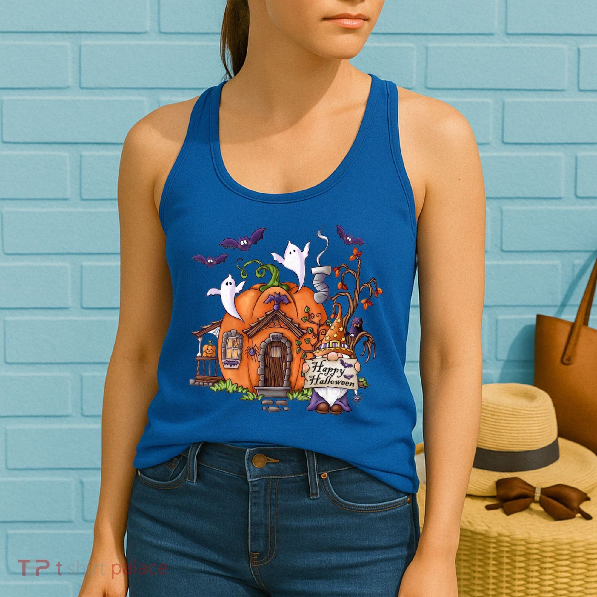Pumpkin Gnomes Fall Autumn Cute Halloween Thanksgiving Tee Gift Women's Tank Top