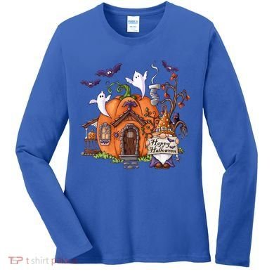 Pumpkin Gnomes Fall Autumn Cute Halloween Thanksgiving Tee Gift Women's Long Sleeve Shirt