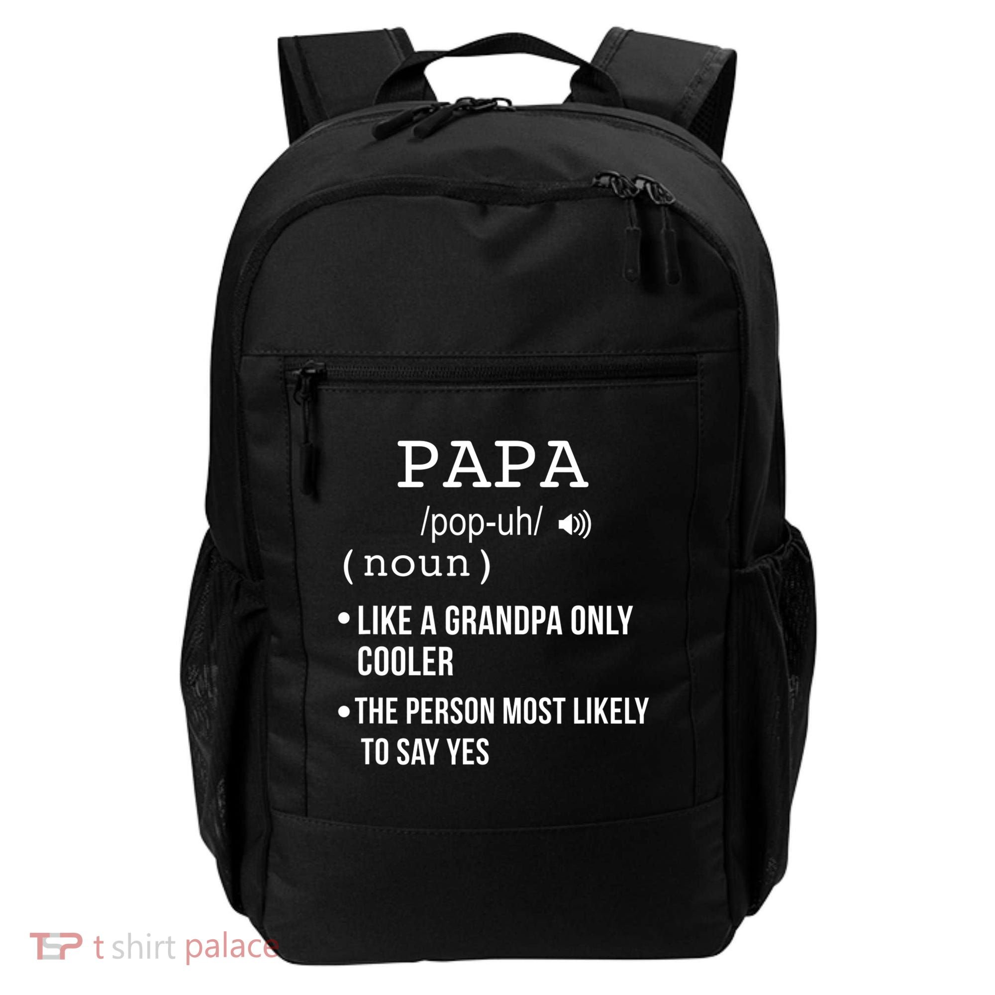 Papa Gift From Grandkids Father's Day Shirt Papa Definition Backpack