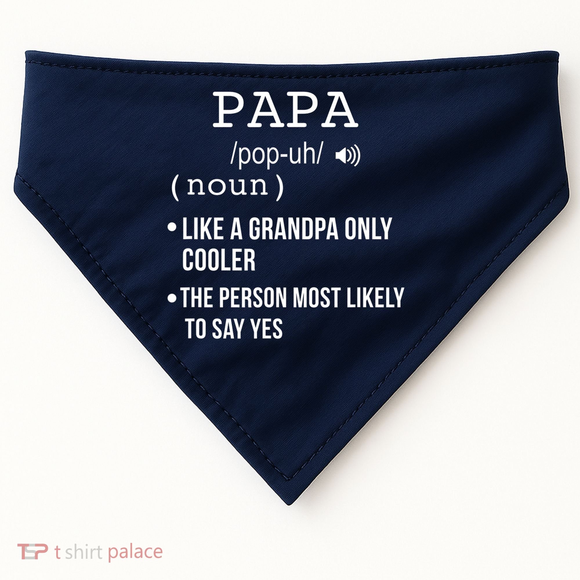 Papa Gift From Grandkids Father's Day Shirt Papa Definition USA-Made Doggie Bandana