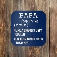 Papa Gift From Grandkids Father's Day Shirt Papa Definition Coaster thumb 0
