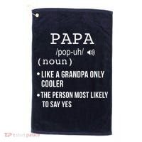 Papa Gift From Grandkids Father's Day Shirt Papa Definition Golf Towel thumb 0